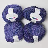 Purple + Blue Debbie Bliss Riva Wool + Acrylic Blend Yarn - 4 Skeins