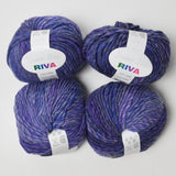 Purple + Blue Debbie Bliss Riva Wool + Acrylic Blend Yarn - 4 Skeins