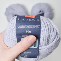 Light Gray Jaeger Chamonix Angora, Wool + Polyamide Blend Yarn - 5 Balls