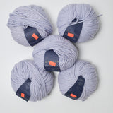 Light Gray Jaeger Chamonix Angora, Wool + Polyamide Blend Yarn - 5 Balls