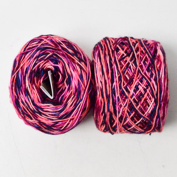 Pink + Purple Dyetastic Variegated Superwash Merino Sock Yarn - 2 Cakes
