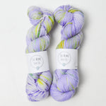 Light Purple + Green The Mimo Yarn Co. Sock Weight Wool + Nylon Blend Yarn - 2 Skeins