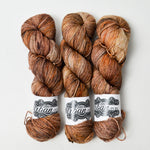 Brown Variegated The Urban Purl Lux Hi-Twist Sock Merino + Silk Blend Yarn - 3 Skeins