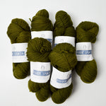Olive Green Brown Sheep Company Prairie Spun DK 3-Ply Wool Yarn - 6 Skeins