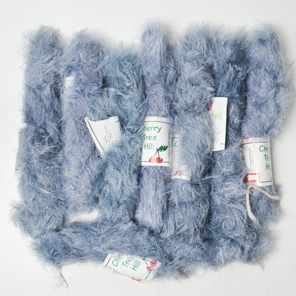Blue-Gray Cherry Tree HIll Fun Fur Novelty Yarn - 8 Skeins