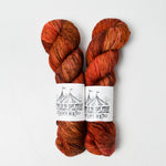 Red + Warm Brown Variegated Sugarplum Circus Smooth Sock Merino Wool + Nylon Blend Yarn - 2 Seins