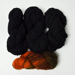 Black + Red Variegated Single-Ply Yarn - 4 Skeins