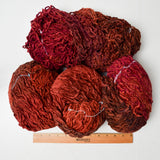 Red, Orange + Brown Cotton Chenille Yarn - 4 Large Skeins