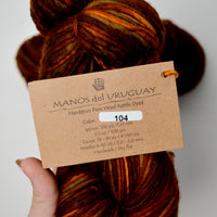 Dark Red Variegated Manos Wool Clasica Pure Wool Yarn - 2 Skeins