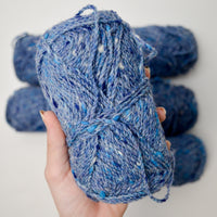 Blue Tweed Wool Yarn - 6 Skeins