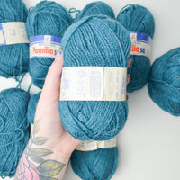 Teal Pingouin Familia 50 Acrylic Yarn - 8 Skeins + Extra