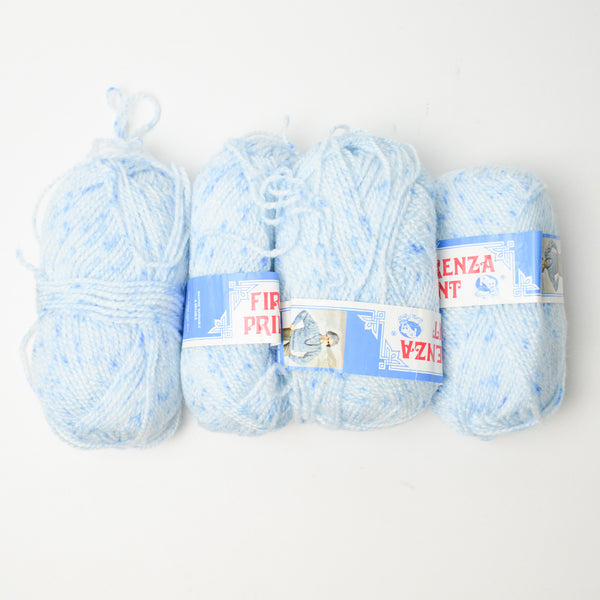 Light Blue Firenza Print Acrylic Yarn - 4 Skeins