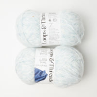 Light Blue Loops + Threads Heathered Tweed Polyester Blend Yarn - 2 Skeins