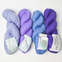 Purple Cascade Yarns Heritage, Heritage Silk Paints + Heritage Sock Yarn - 4 Skeins