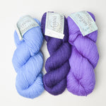 Blue + Purple Cascade Yarns Heritage Silk Wool + Silk Blend Yarn - 3 Skeins