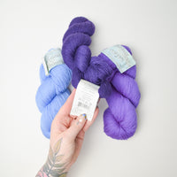 Blue + Purple Cascade Yarns Heritage Silk Wool + Silk Blend Yarn - 3 Skeins