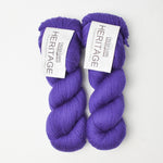 Deep Blue Purple Cascade Yarns Heritage Wool + Nylon Blend Yarn - 2 Skeins