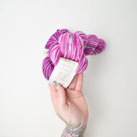Pink + Purple Variegated Cascade Yarns Heritage Wool + Nylon Blend and Wool + Silk Blend Yarn - 2 Skeins