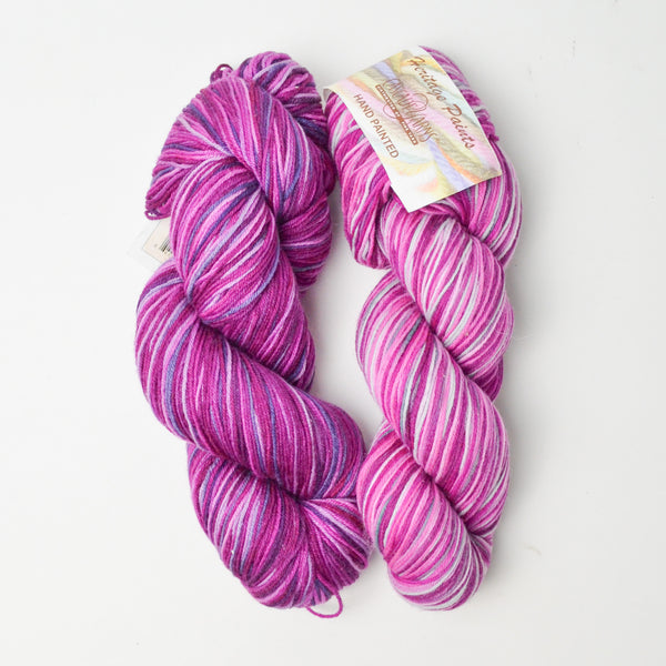 Pink + Purple Variegated Cascade Yarns Heritage Wool + Nylon Blend and Wool + Silk Blend Yarn - 2 Skeins