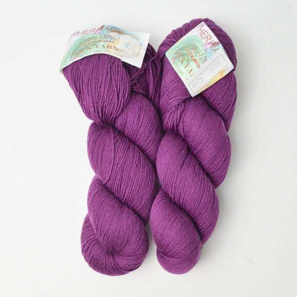 Purple Cascade Yarns Heritage Wool + Nylon Blend Yarn - 2 Skeins