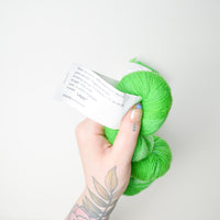 Bright Green Lady Dye Yarns Superwash Merino Wool Fingering Weight Yarn - 2 Skeins