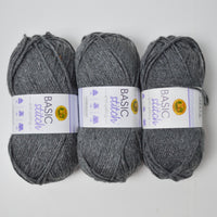 Dark Gray Basic Stitch Acrylic Yarn - 3 Skeins