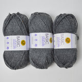Dark Gray Basic Stitch Acrylic Yarn - 3 Skeins