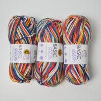Colorful Variegated Basic Stitch Acrylic Yarn - 3 Skeins