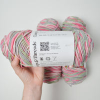 Green + Pink Variegated Loops + Threads Yarn - 3 Skeins