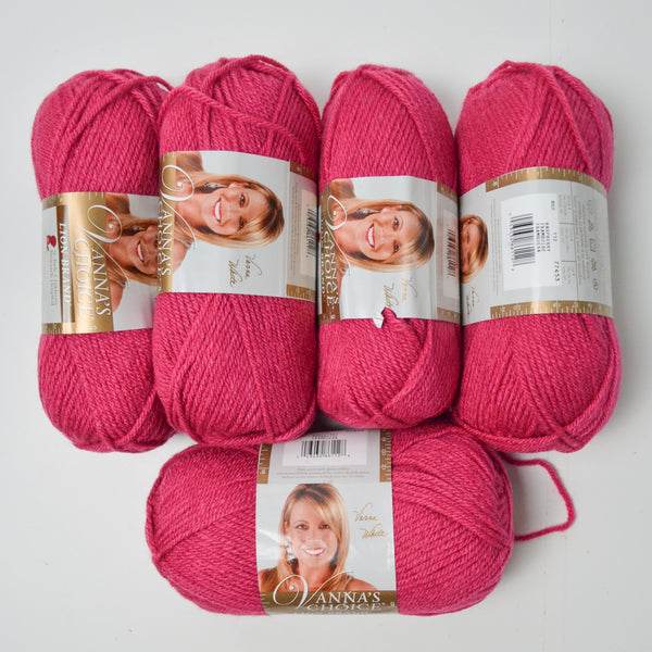 Hot Pink Vanna's Choice Yarn - 5 Skeins