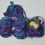 Purple + Blue Variegated Caron Feathers Rayon Blend Yarn - 4 Balls