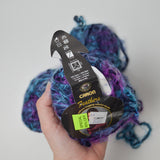 Purple + Blue Variegated Caron Feathers Rayon Blend Yarn - 4 Balls