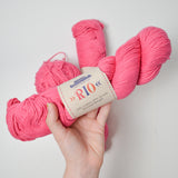 Pink Rio Cotton + Acrylic Blend Yarn - 2 Skeins + Extra