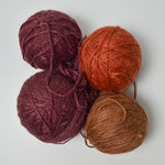 Purple, Brown + Rust Yarn - 4 Balls