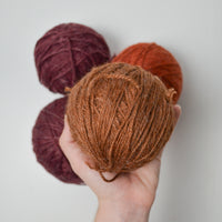 Purple, Brown + Rust Yarn - 4 Balls