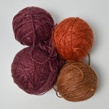 Purple, Brown + Rust Yarn - 4 Balls