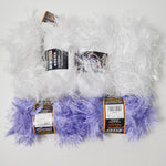 Purple + White Lion Brand Fun Fur Eyelash Yarn - 6 Skeins