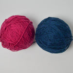 Pink + Blue Wool Blend Sock Weight Yarn - 2 Balls