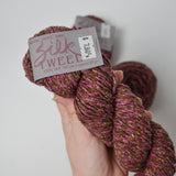 Brown + Purple Crystal Palace Yarn Silk Tweed 100% Silk Yarn - 2 Skeins + Extra