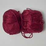 Burgundy Wool + Silk Blend Yarn - 2 50g Balls