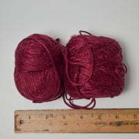 Burgundy Wool + Silk Blend Yarn - 2 50g Balls