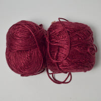 Burgundy Wool + Silk Blend Yarn - 2 50g Balls
