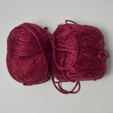 Burgundy Wool + Silk Blend Yarn - 2 50g Balls
