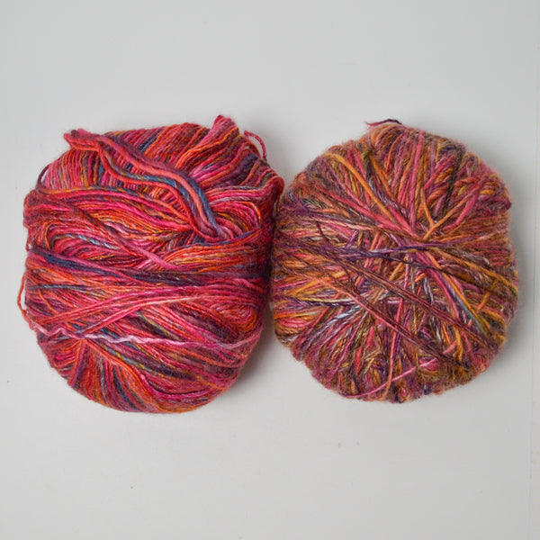 Colorful Variegated Berroco Boboli Lace Wool, Viscose + Acrylic Blend Yarn - 2 Balls