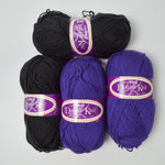 Purple + Black Tivoli Double Knit Acrylic Yarn - 4 Skeins