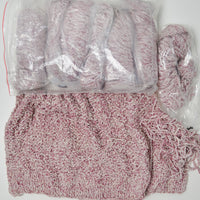 Mauve + White Loopy Bernat Linette Yarn + Project