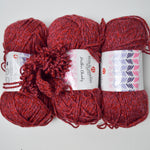 Red Nicole Stitch Studio Heather Chunky Acrylic Yarn - 3 Skeins + Project