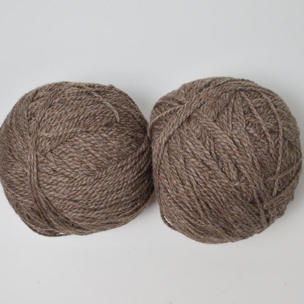 Light Brown Natural Wool Aran 10 Ply Yarn - 2 Skeins