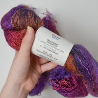 Pink, Purple + Orange Variegated Fiesta Mohair, Wool, Nylon + Rayon Blend Yarn - 2 Skeins