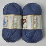Blue Bernat Satin Acrylic Yarn - 2 Skeins